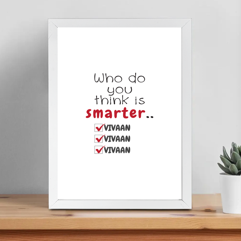 Personalized Minimalist Framed Poster Dtg with Custom Name