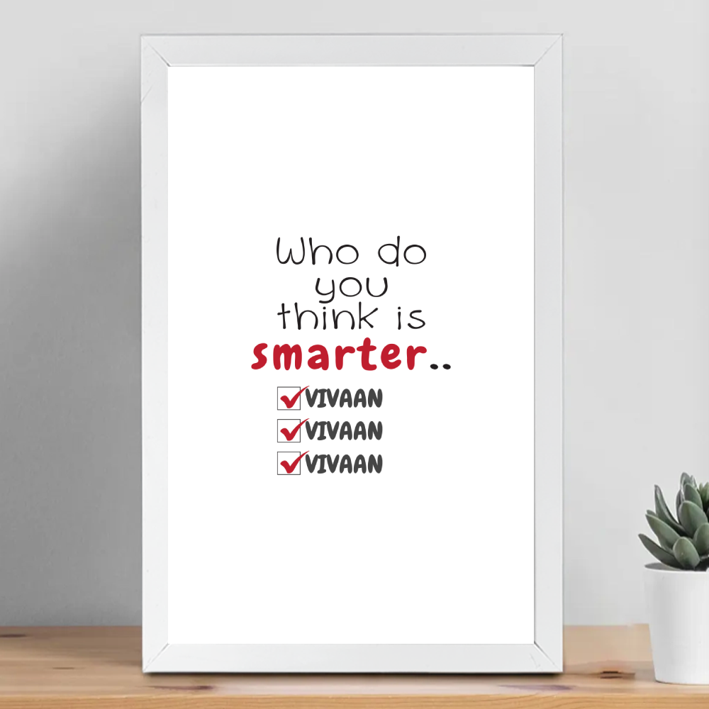 Personalized Minimalist Framed Poster Dtg with Custom Name