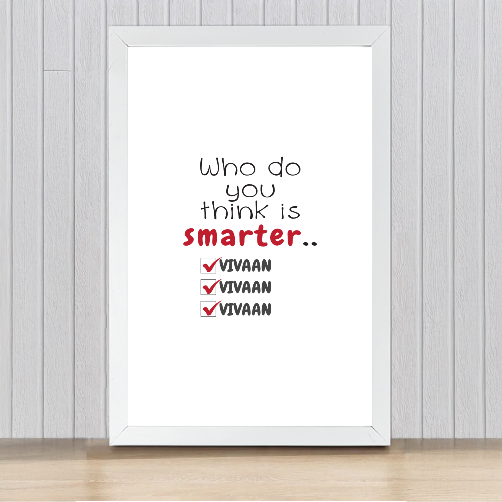 Personalized Minimalist Framed Poster Dtg with Custom Name
