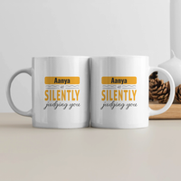 Personalized Typographic White Coffee Mug Accessories with Custom Name