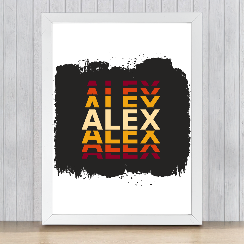 Personalized Modern Framed Poster Dtg with Custom Name