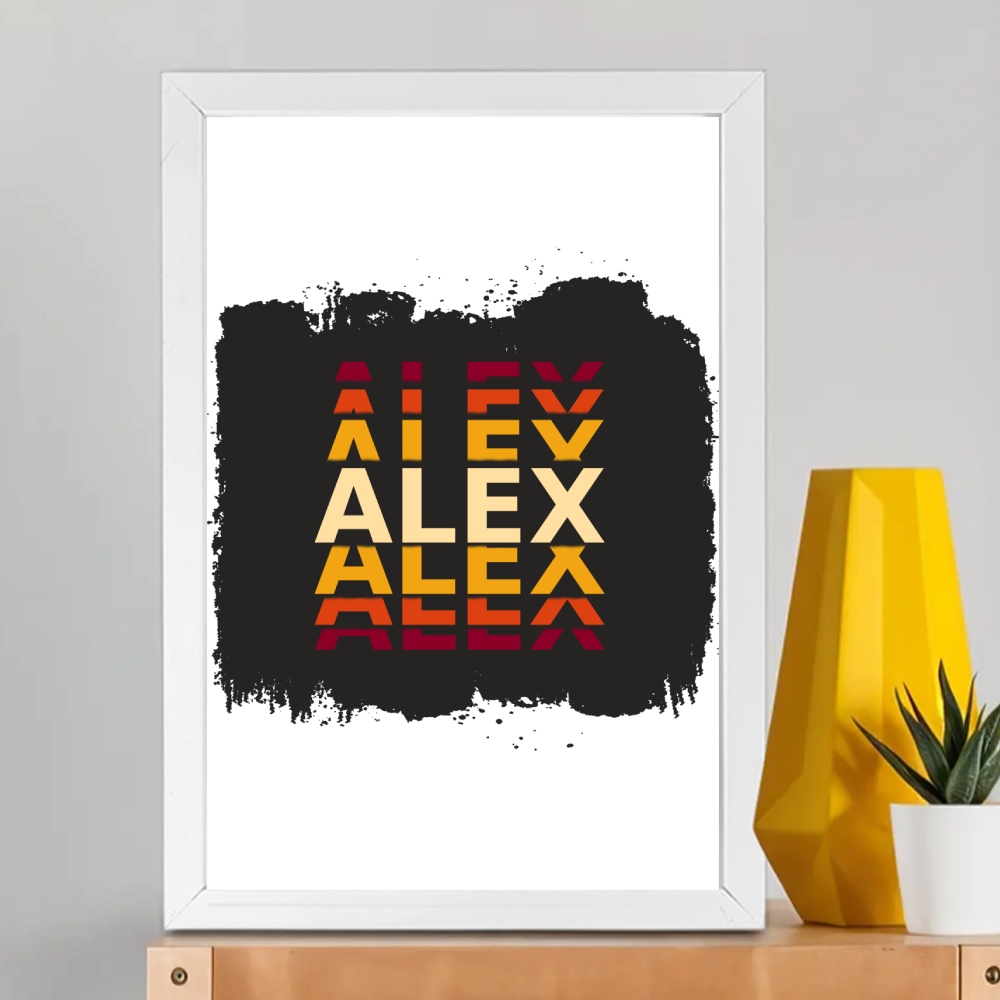 Personalized Modern Framed Poster Dtg with Custom Name
