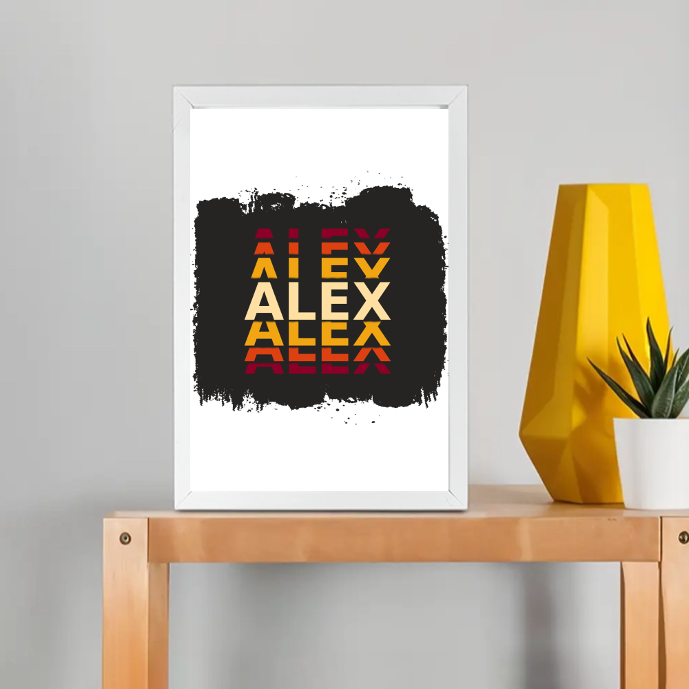 Personalized Modern Framed Poster Dtg with Custom Name
