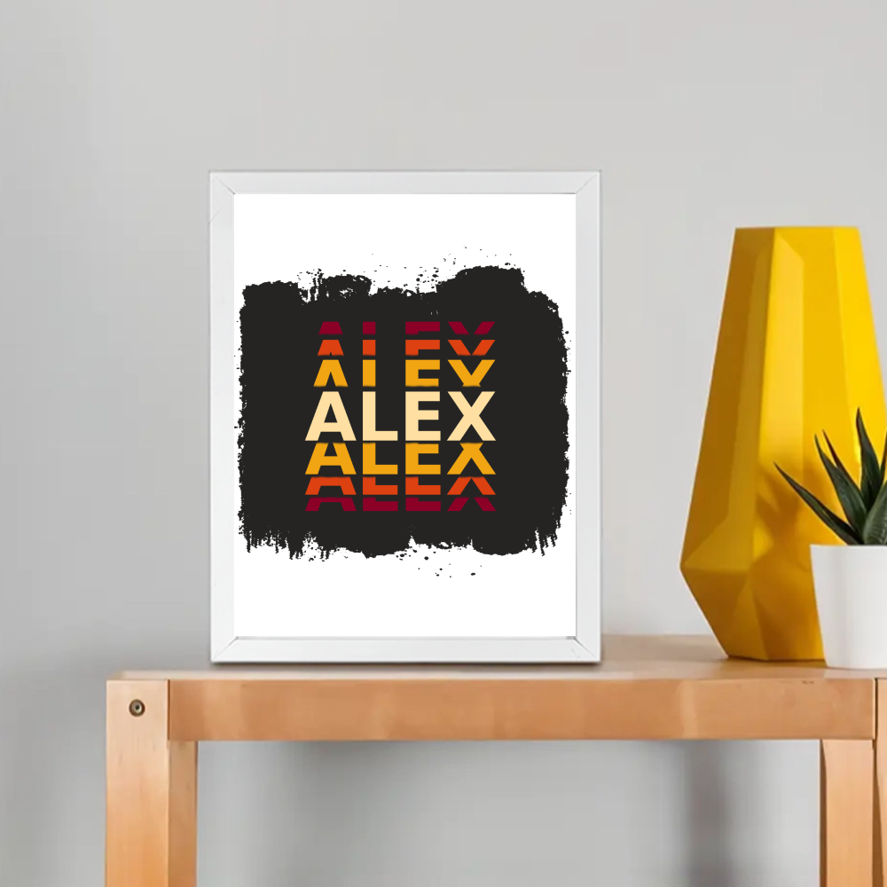 Personalized Modern Framed Poster Dtg with Custom Name