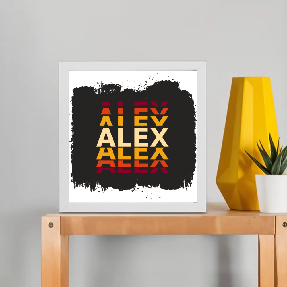 Personalized Modern Framed Poster Dtg with Custom Name