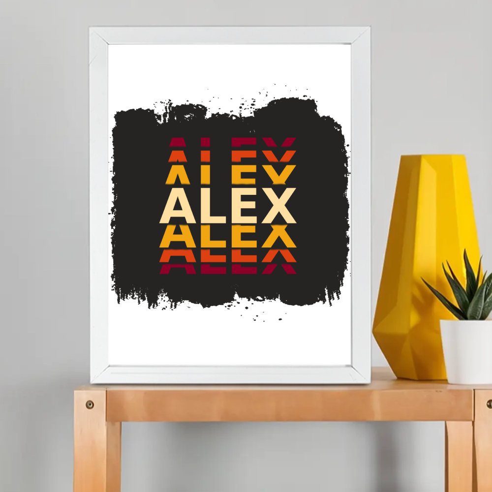Personalized Modern Framed Poster Dtg with Custom Name