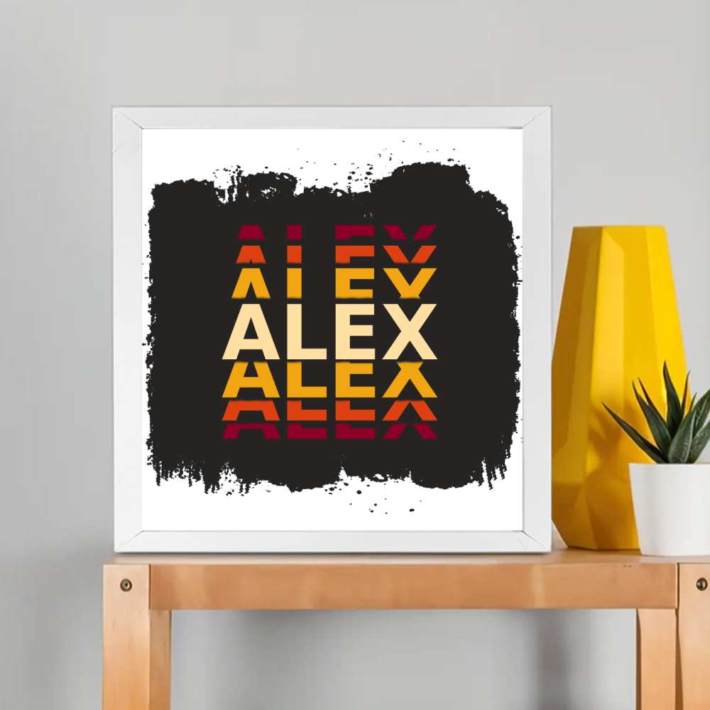 Personalized Modern Framed Poster Dtg with Custom Name