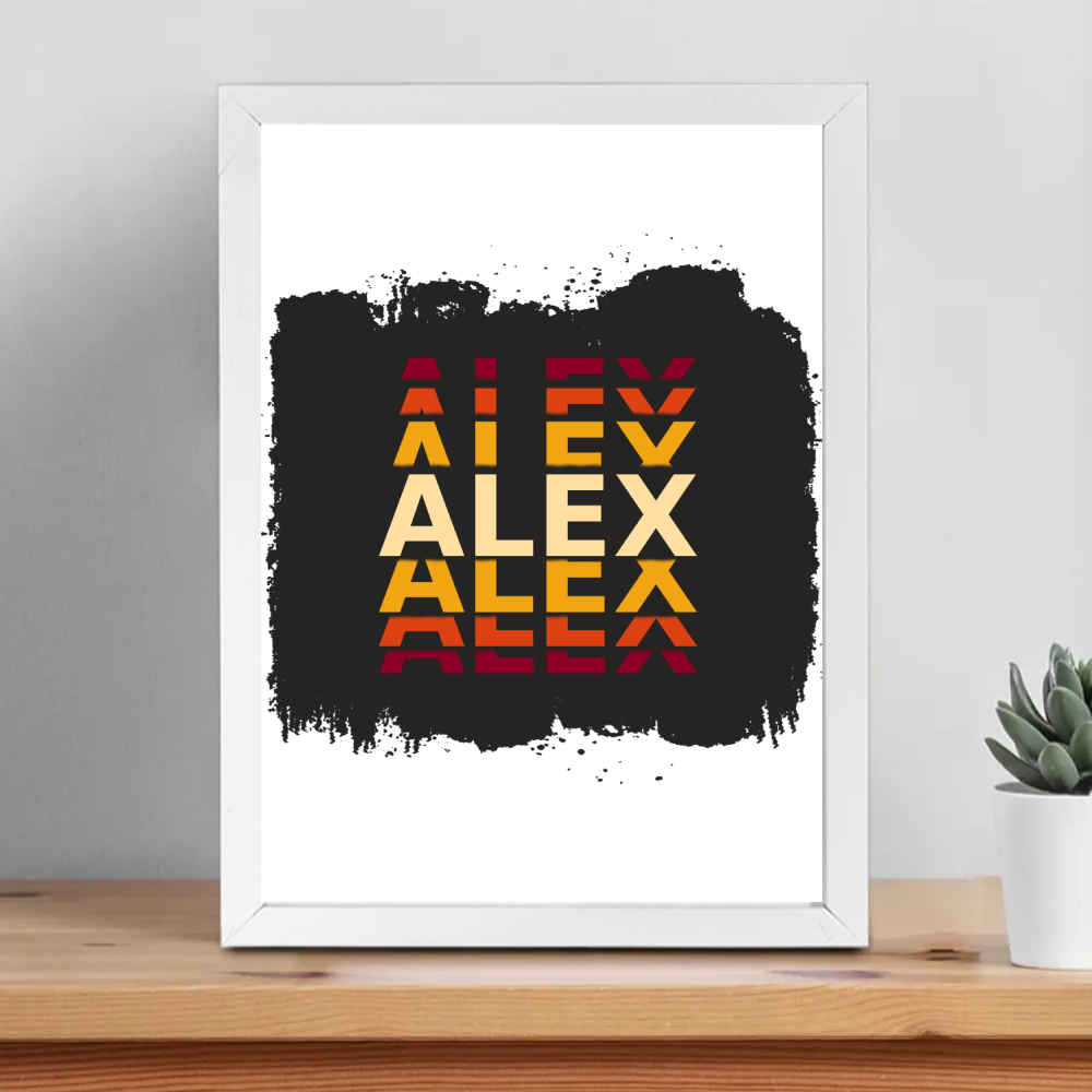 Personalized Modern Framed Poster Dtg with Custom Name