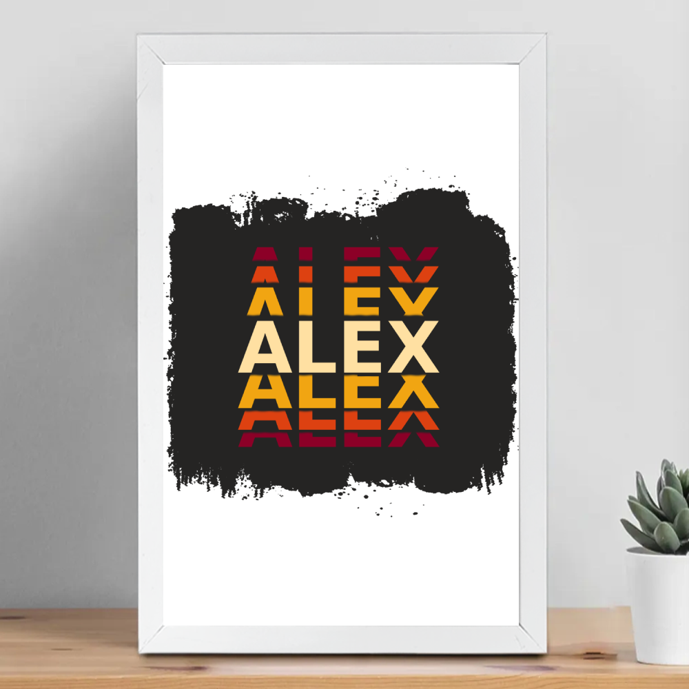Personalized Modern Framed Poster Dtg with Custom Name