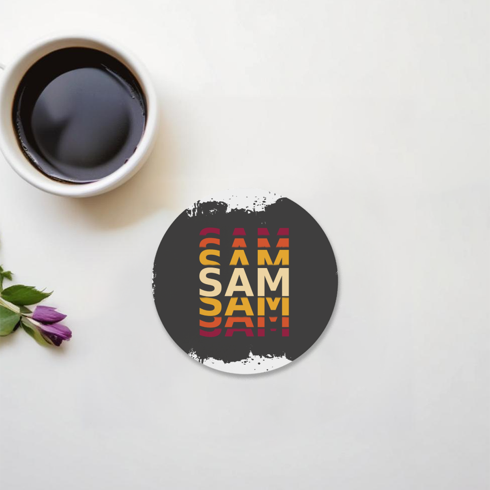Personalized Modern Acrylic Coaster Accessories with Custom Name