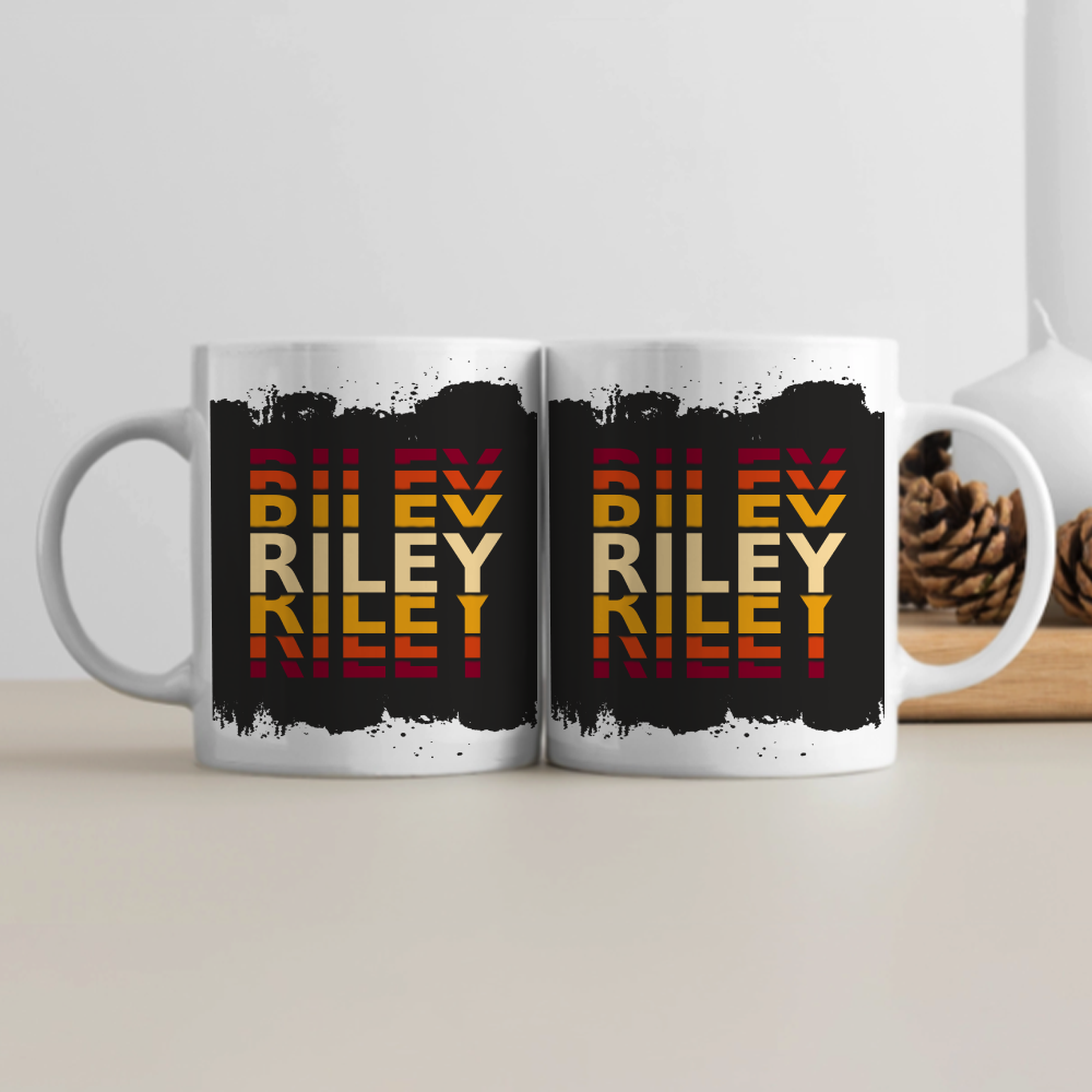 Personalized Modern White Coffee Mug Accessories with Custom Name