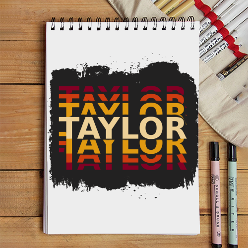 Personalized Grunge Sketchbook Accessories with Custom Name