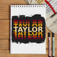 Personalized Grunge Sketchbook Accessories with Custom Name