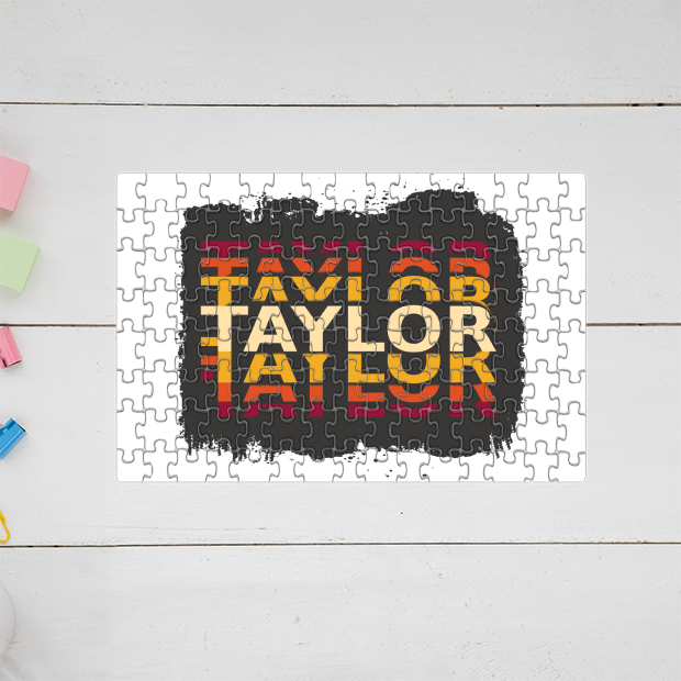 Personalized Grunge MDF Wooden Puzzles Accessories with Custom Name