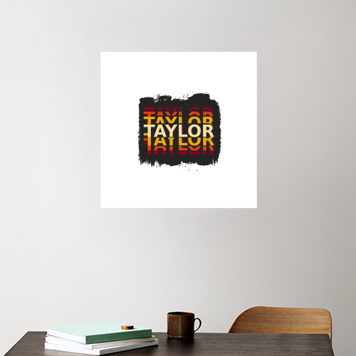 Personalized Grunge Acrylic Poster Accessories with Custom Name