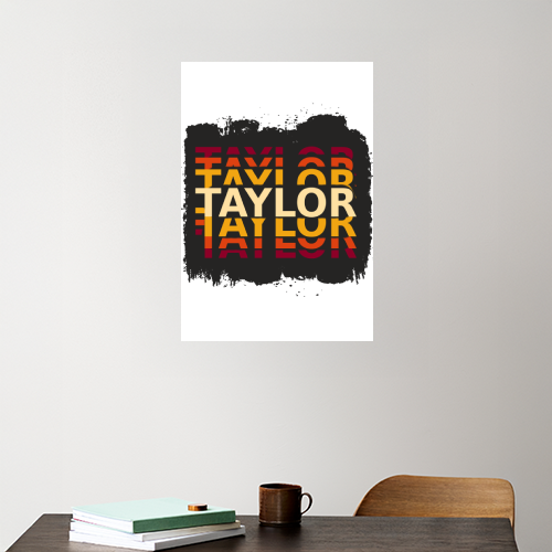 Personalized Grunge Acrylic Poster Accessories with Custom Name