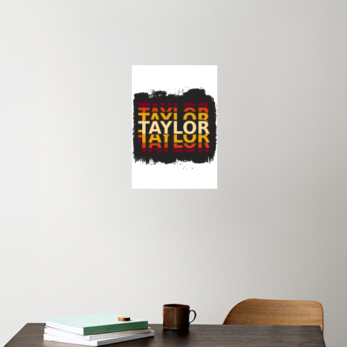 Personalized Grunge Acrylic Poster Accessories with Custom Name
