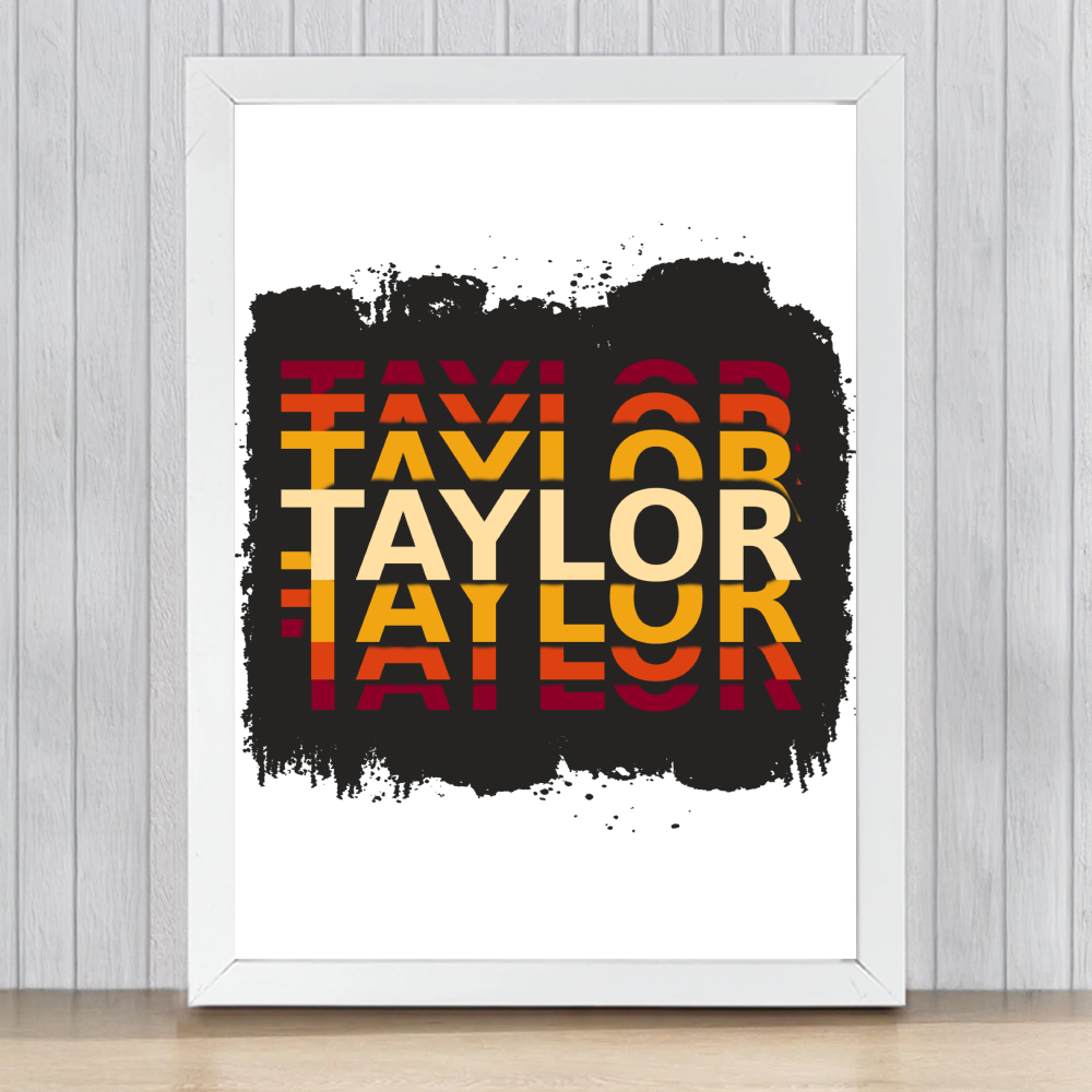Personalized Grunge Framed Poster Dtg with Custom Name