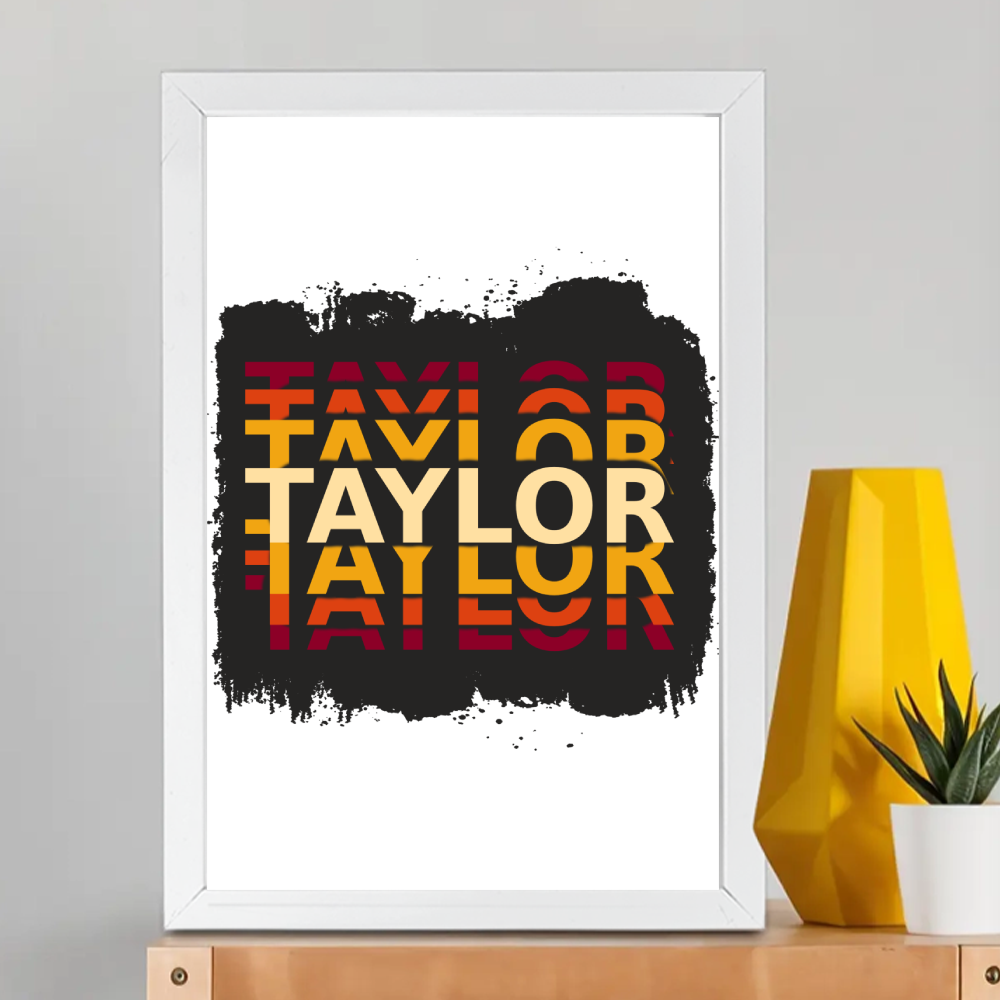 Personalized Grunge Framed Poster Dtg with Custom Name
