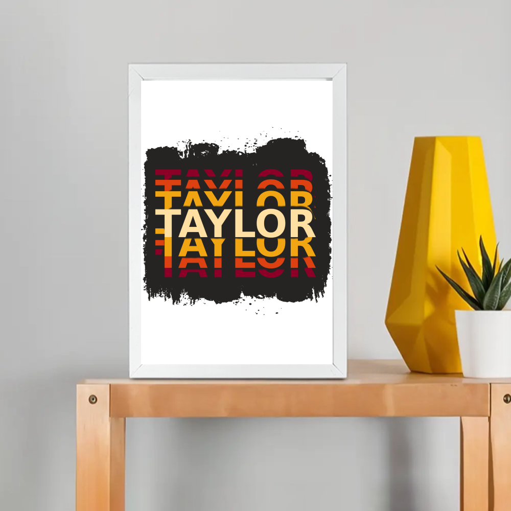 Personalized Grunge Framed Poster Dtg with Custom Name