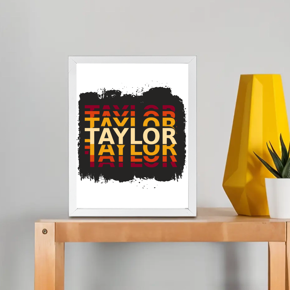 Personalized Grunge Framed Poster Dtg with Custom Name