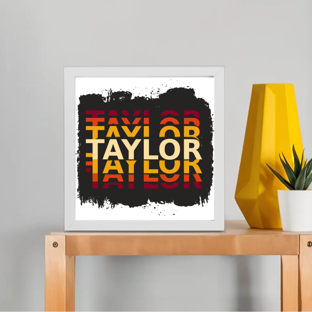 Personalized Grunge Framed Poster Dtg with Custom Name