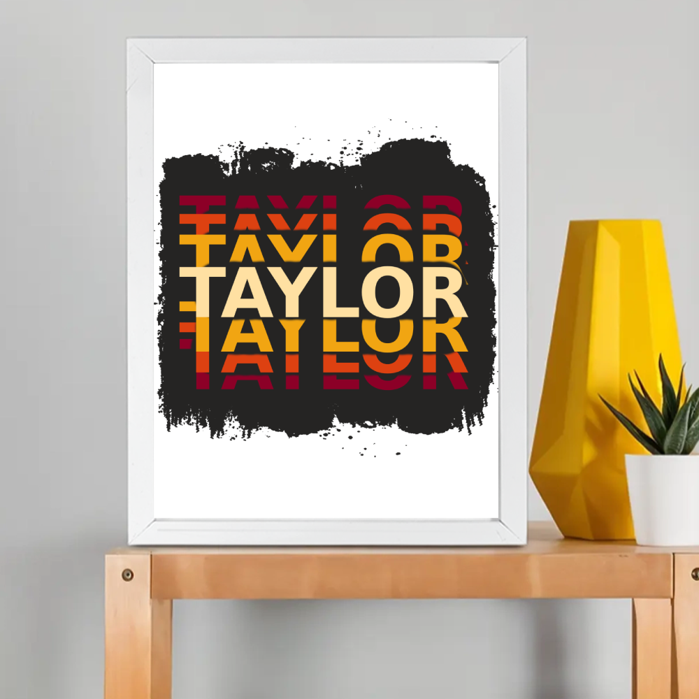 Personalized Grunge Framed Poster Dtg with Custom Name