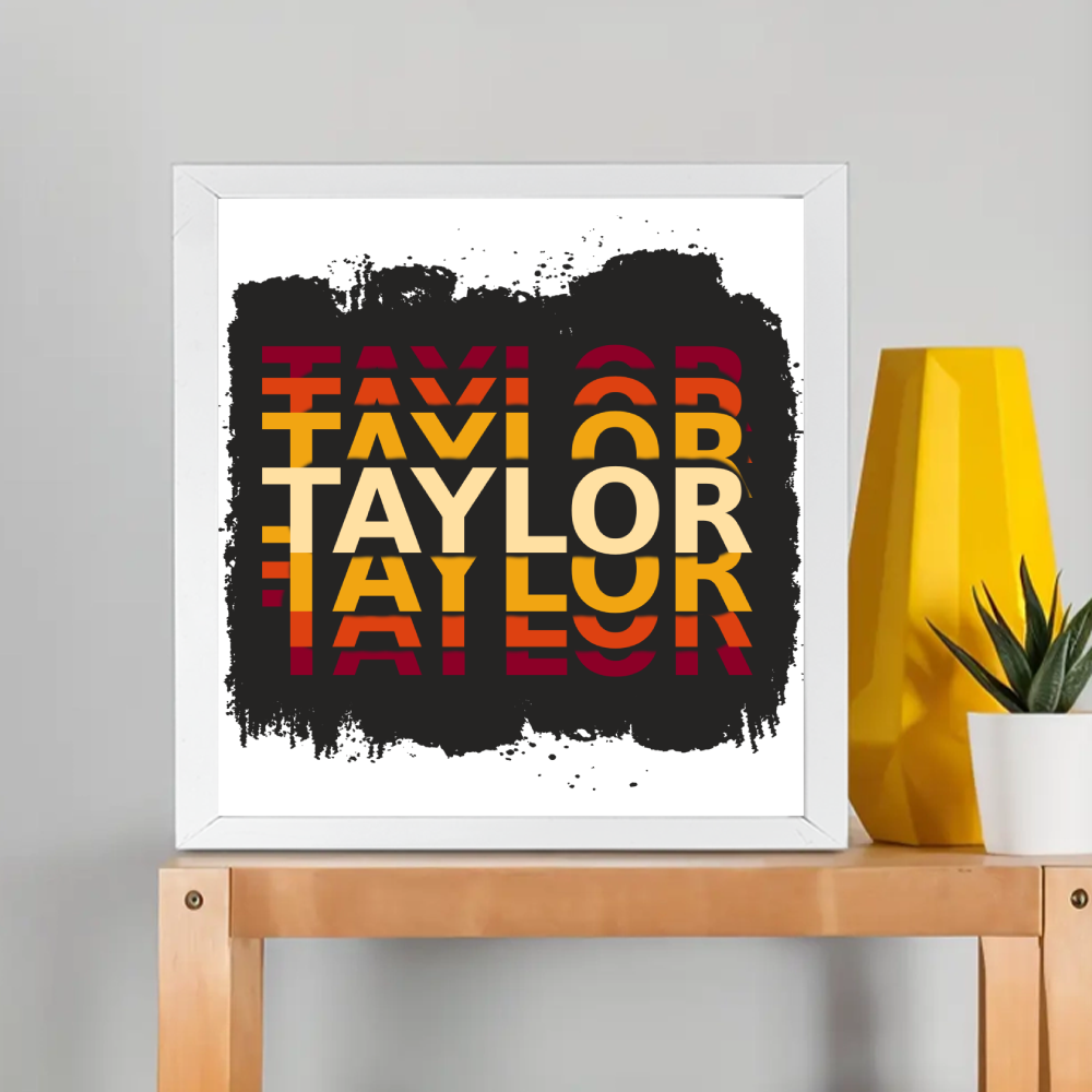 Personalized Grunge Framed Poster Dtg with Custom Name