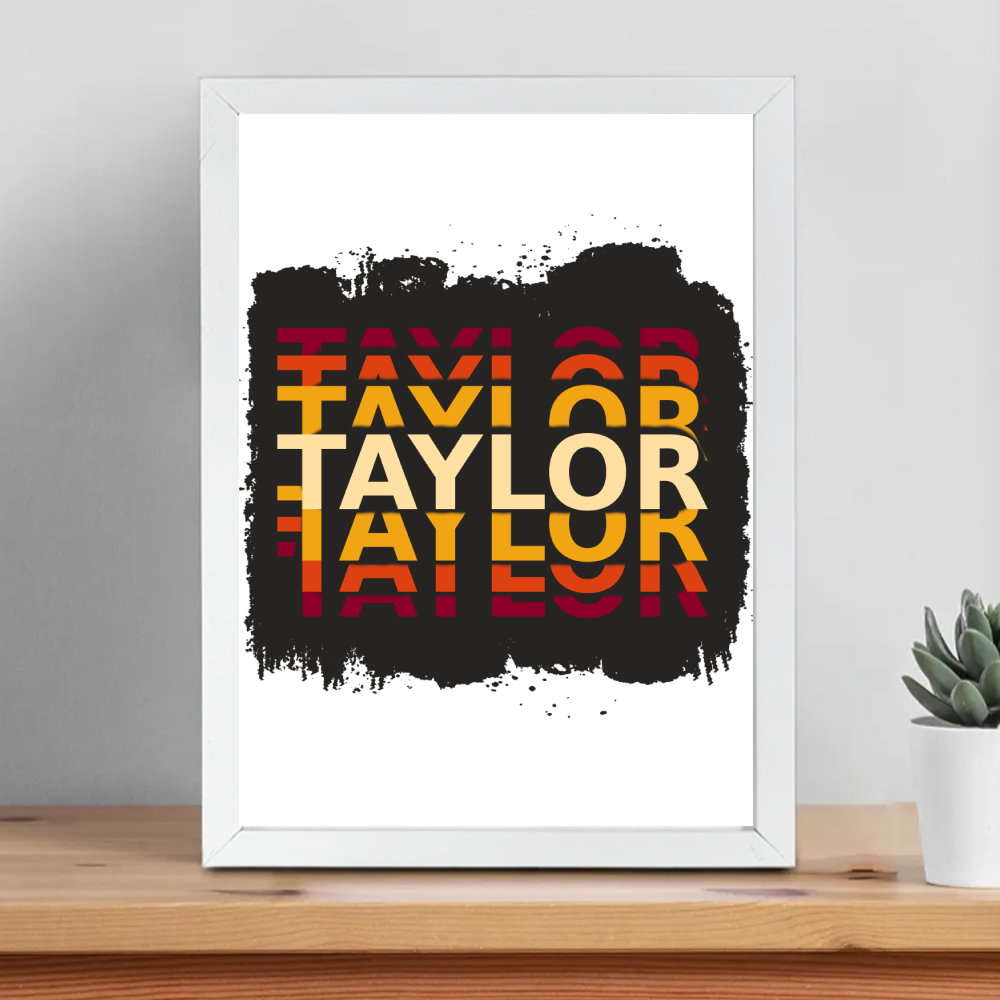 Personalized Grunge Framed Poster Dtg with Custom Name