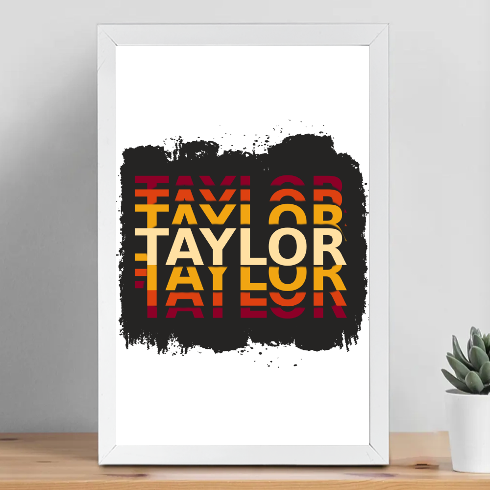 Personalized Grunge Framed Poster Dtg with Custom Name