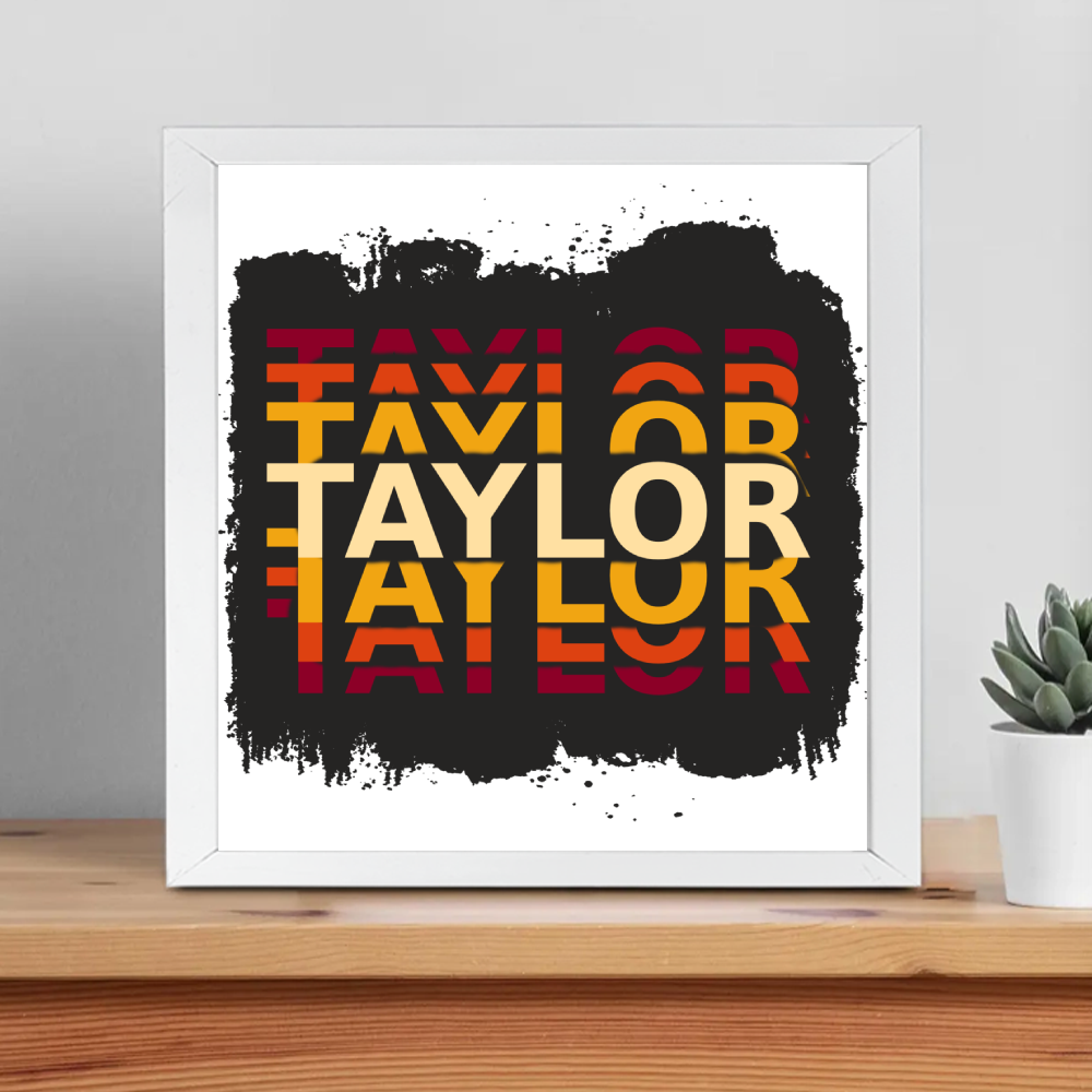 Personalized Grunge Framed Poster Dtg with Custom Name
