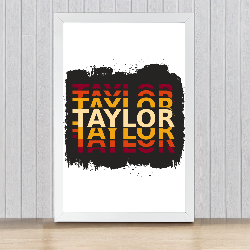 Personalized Grunge Framed Poster Dtg with Custom Name