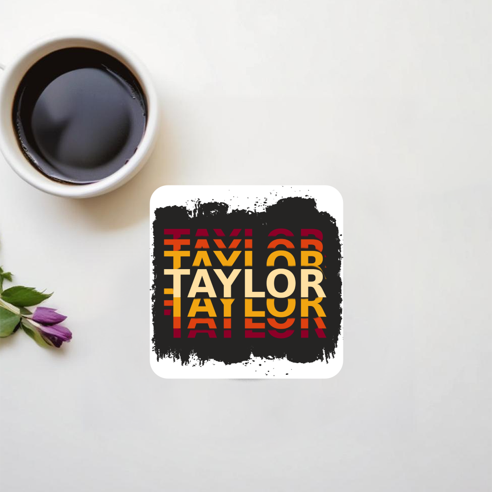 Personalized Grunge Acrylic Coaster Accessories with Custom Name