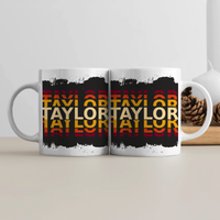 Personalized Grunge White Coffee Mug Accessories with Custom Name