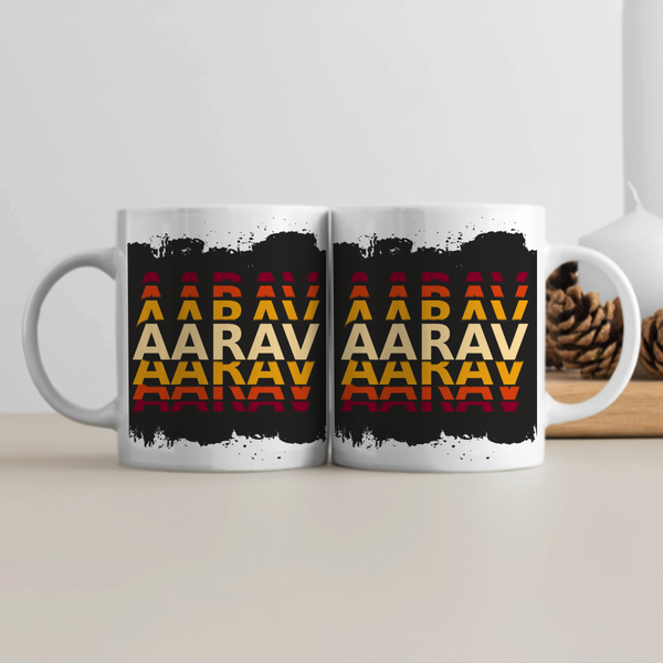 Personalized Modern White Coffee Mug Accessories with Custom Name - energetic name white coffee mug accessories