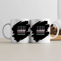 Personalized Modern White Coffee Mug Accessories with Custom Name - bold names white coffee mug accessories