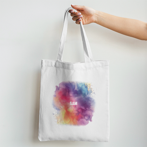 Personalized Tote Bag Non Zipper Printing,embroidery - Abstract with Custom Name - Tote Bag Non Zipper Printing,embroidery
