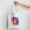 Personalized Tote Bag Non Zipper Printing,embroidery - Abstract with Custom Name - Tote Bag Non Zipper Printing,embroidery