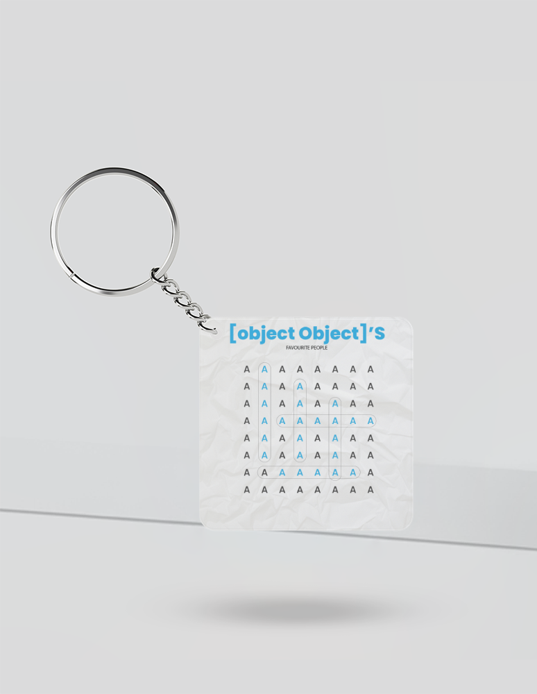 Personalized Keychain - Modern with Custom Name - White image 1