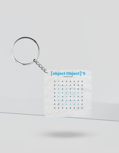 Personalized Keychain - Modern with Custom Name - White image 1