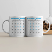 Personalized White Coffee Mug - Typographic with Custom Name