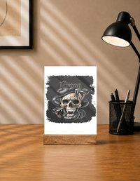 Personalized Acrylic Frame With Stand Printing - Grunge for Individuals Who Like Dark Themes - Casual Wear Gift