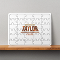 Personalized MDF Wooden Puzzles Accessories - Cinematic with Custom Name - White image 1