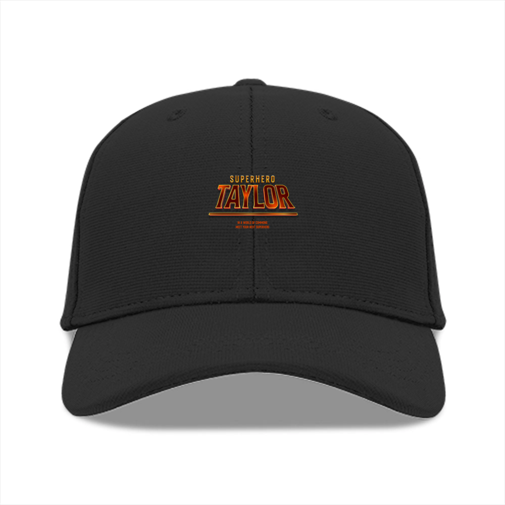 Personalized Baseball Ottoman Cap Dtg - Cinematic with Custom Name - Black image 1
