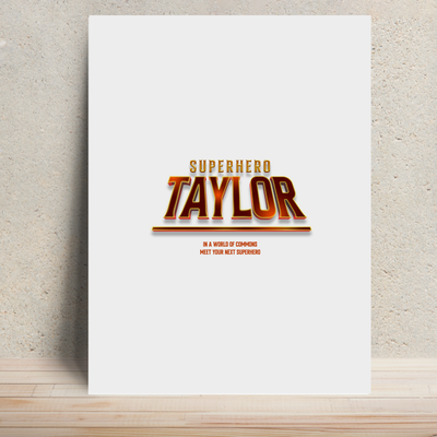 Personalized Metal Posters Accessories - Cinematic with Custom Name