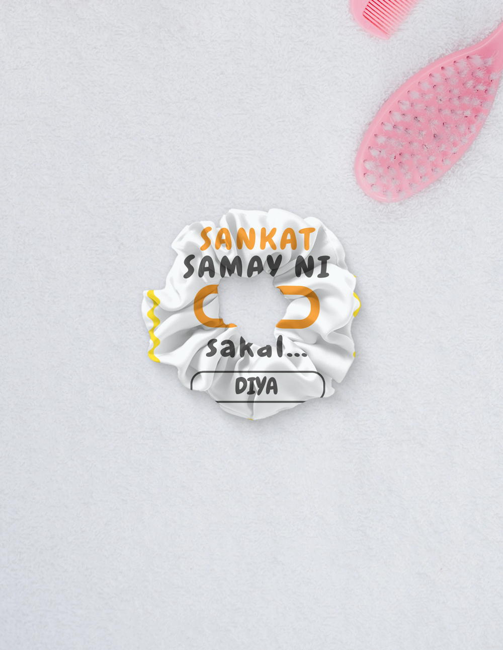 Personalized Womens Scrunchies - Graphic with Custom Name