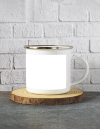 Personalized White Enamel Mugs Accessories - Graphic with Custom Name