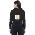 Personalized Female Cropped Hoodie Dtg - Graphic with Custom Name - Black image 2