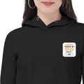 Personalized Female Cropped Hoodie Dtf - Graphic with Custom Name - Black image 3