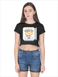 Personalized Female Crop Top Embroidery - Graphic with Custom Name - Black image 1